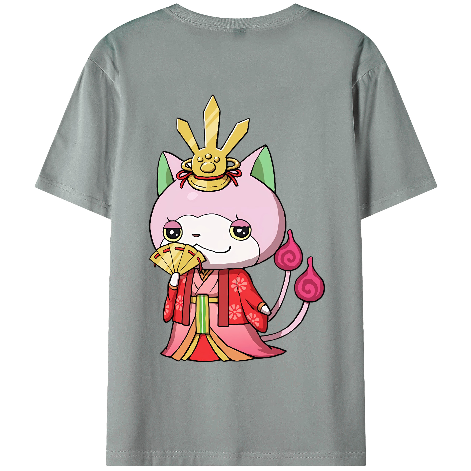 （画像用） 妖怪ウォッチ Yo-kai Watch 綿100％ メンズ半袖Tシャツ（バックプリント） 通気性